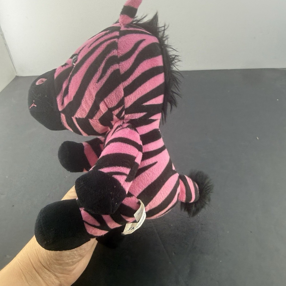 Build-A-Bear 8" Pink & Black Striped Zebra Safari Smallfry - Picture 2 of 9